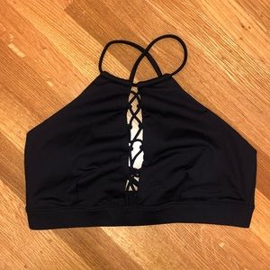 Alo Yoga Black Strappy Criss Cross Bra Size M